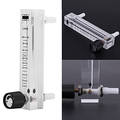 Flow Meter 1-10LPM with Control Valve for Oxygen/Air/Gas Support 0.6MPa Pressure for Unidirectional Gas/Oxygen/Air Flow Measurement for Industry