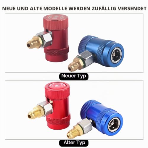 R1234Yf Adapter, Professional Quick Couplings, Air Conditioning Service Port Adapter, Fits R1234Yf Refrigerant, R1234Yf to R134A Adapter Quick Couplings