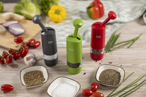 Kuhn Rikon Ratchet Spice Grinder, Ceramic Mill for Salt and Pepper, Grey