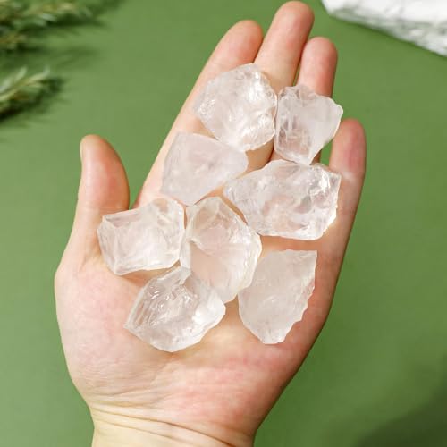 Apengshi Clear Quartz Raw Crystals 2PCS Natural Rough Rocks Healing Crystal and Stones DIY Raw Stones Meditation Fountain Garden Home Decor