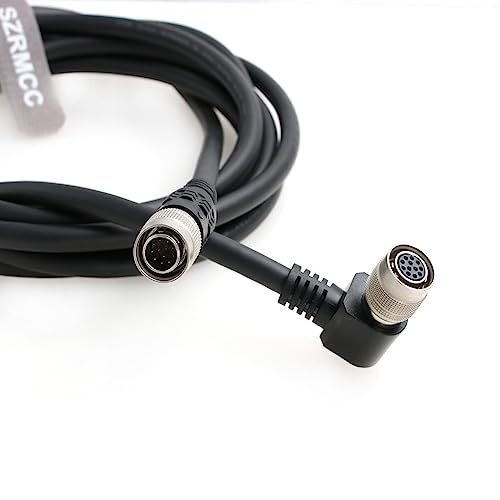 SZRMCC Hirose 12 Pin Male to Right Angle 12pin Female Shielded Replacement Cable for Sony CCXC-12P CCD XC DXC Series Intercon VCP Hitachi Industrial Camera (5m) 5m