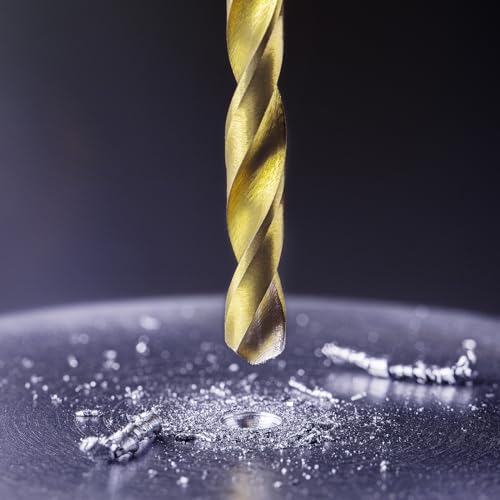 QUARKZMAN Metric Tap and Drill Bit Set, 2 Pieces M4 x 0.7 Spiral Taps and 2 Pieces 3.3mm Twist Drills Titanium Coated HSS6542 Thread Cutting Tools | Titanium coated HSS6542 thread cutting tools