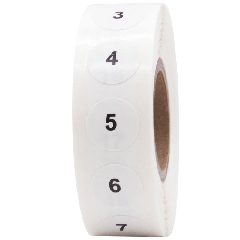 Consecutive Number Stickers 1-1,000 0.50 Inch 1,000 Total Labels small
