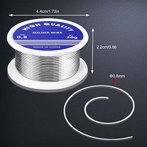 Solder (Solder Wire), 0.8mm Solder Lead Free Sn99.3 Cu0.7 Solder with Rosin Core Flux for Repair and DIY of Electronic Electrical Soldering Components (20G) 20g