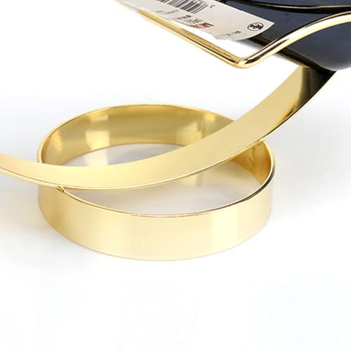 Metal Single Tabletop Wine Rack – Freestanding Countertop Decorative Wine Bottle Holder, Unique Wine Gifts and Accessories for Wine Lovers (2PCS Golden) 2pcs Golden