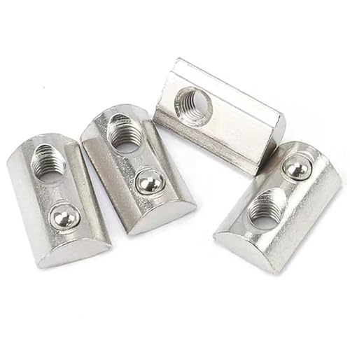 Generic M8 T-slot half round roll-in spring ball loaded nuts for 3030 aluminum extrusion profiles, 30 pieces