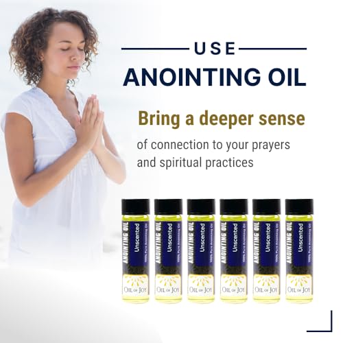 Anointing Oil Unscented for Prayers 1/4oz Pack of 6 by Oil of Joy Represents the Holy Spirit, Peace, Strength, Blessings, and Purification