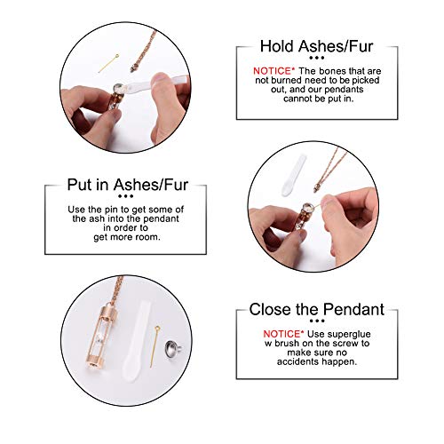 abooxiu Hourglass Urn Necklace for Ashes Cremation Jewelry for Ashes Stainless Steel Memorial Keepsake Ashes Necklace Rose Gold