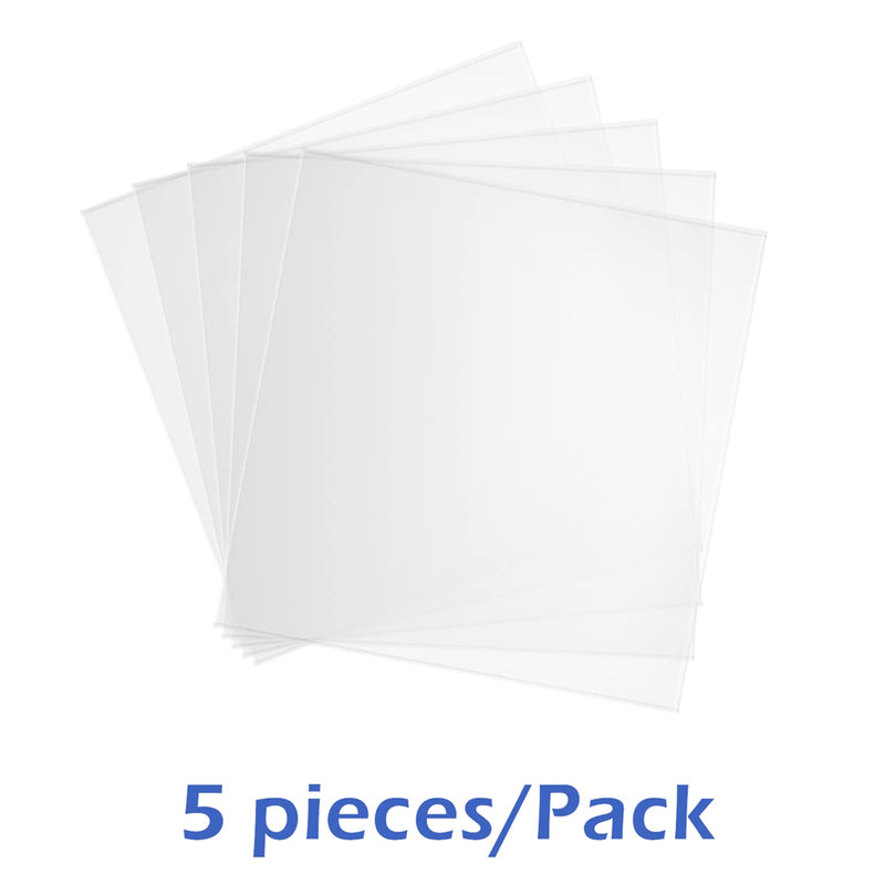 [Australia - AusPower] - JMU Dental Vacuum Forming Sheets Hard Crystal 0.75mm, 5 Sheets Dental Lab Splint Thermoforming Materials Square 5'' x 5'' 