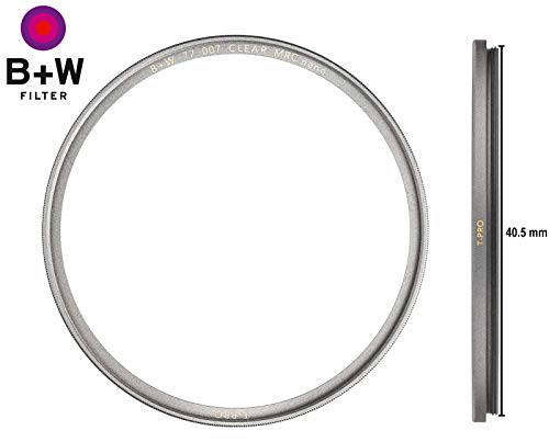 B + W Clear Protection Filter for Camera Lens – Ultra Slim Titan Mount (T-PRO), 007, HTC, 16 Layers Multi-Resistant and Nano Coating, Photography Filter, 40.5 mm 40.5mm T-PRO (Ultra Slim, MRC nano) Single