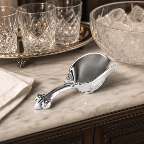 Arthur Court Fleur-De-Lis Ice Scoop Polished Aluminum 8 Inch Long for Ice, Candy, and Dry Goods Fleur De Lis
