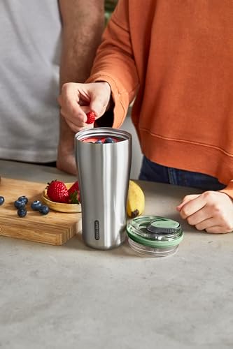 BLACK + BLUM - Insulated Tumbler - 18/8 Stainless Steel Vacuum Insulated Travel Tumbler with Leak Proof, Lockable Lid - Keeps Hot for 6hrs, Cold for 8hrs, Olive - 600ml