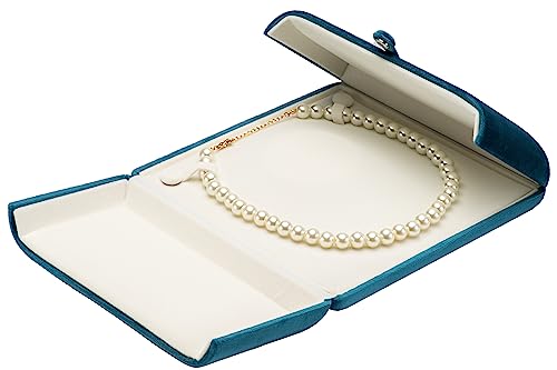 Velvet Big Chunky Pearl Necklace Gift Box Showcase Jewelry Storage Case (Blue) Blue
