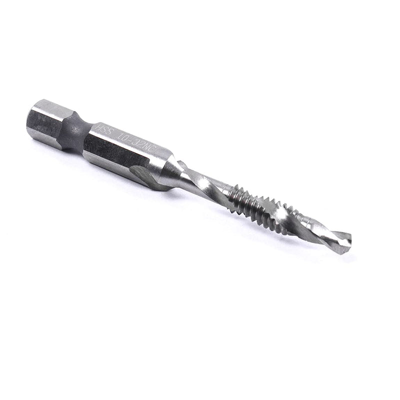 [Australia - AusPower] - 5PCS Combination Drill Tap Bit Set Screw Tapping Hex Shank HSS MetricImperial Plug Drill Bits Hand Tools 6-32NC, 6-32NC (3.5mm) 6-32NC (3.5mm) 