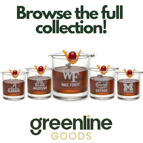 Greenline Goods Florida State University Seminoles Whiskey Glasses Set of 2, 10 oz Sand-Etched Rocks Glasses with School Logos – Officially Licensed Bourbon Glass Gift for Alumni & Fans
