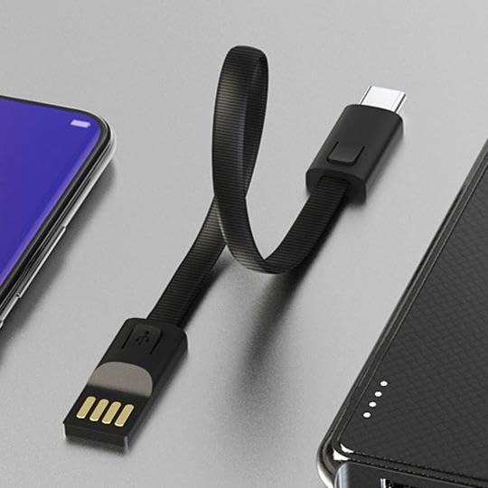 [Australia - AusPower] - BoxWave Cable Compatible with Bumpboxx Retro Pager - USB Type-C Keychain Charger, Key Ring USB Type-C to Type-A 8 in USB Cable - Jet Black 
