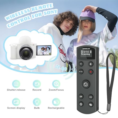Remote Control for Sony Camera,USB-C Rechargeable Wireless Shutter Release Black Display Remote Control for Sony