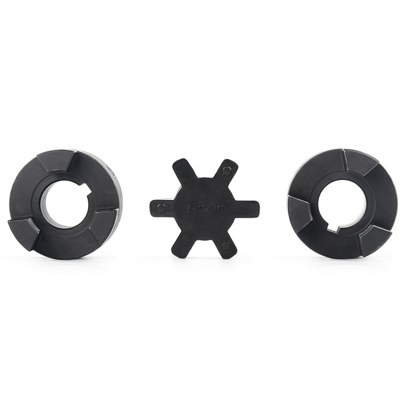 3/4" to 3/4" L075 Flexible 3-Piece L-Jaw Coupling Set & Buna-N NBR Rubber Spider for Log Wood Splitter