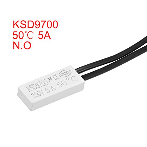 sourcing map KSD9700 Thermostat 50°C Normally Open Temperature Switch NO 5A Thermal Switch Bimetal Temperature Controller Pack of 2