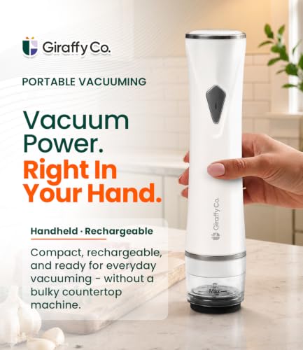 GIRAFFYCO Compact Food Vacuum Sealer Machine Only, Portable Rechargeable
