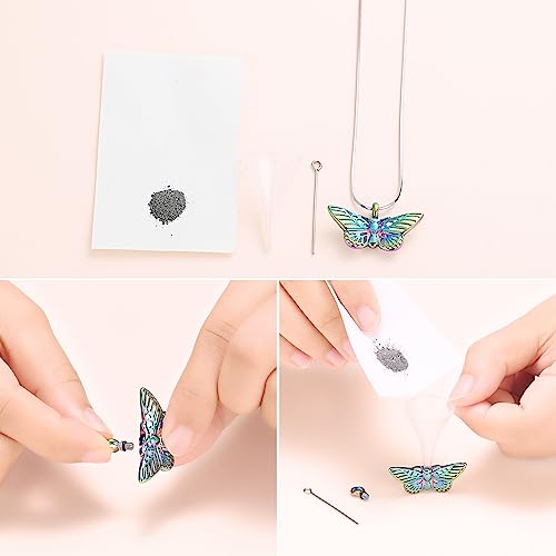 Minicremation Cremation Jewelry for Ashes - Memorial Keepsake Butterfly Necklace Urn Pendant for Beloved's Ashes Colorful
