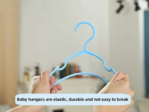 100 Pack White Baby Nursery Closet Hangers,Kids Plastic Hangers,Non-Slip Laundry Infant Pant & Coat Hangers for Newborn Clothes,Ultra-Thin Child Clothes Hangers for Girls Boys Toddler Kids 100