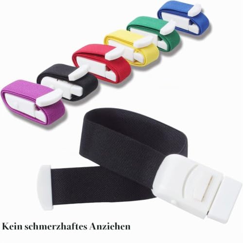 Pack of 6 Storage Tubes, Vein Congestion, Tourniquet, Fast Tourniquet with Unique Closure System, Medical Nurse Tourniquet, for Medical Emergency Nurse First Aid colour