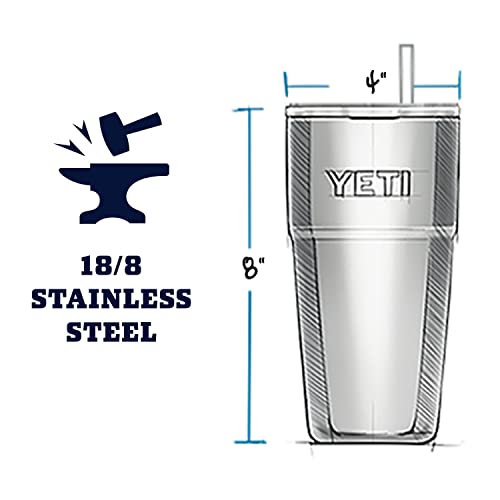 YETI Rambler 26 oz Straw Cup, Vacuum Insulated, Stainless Steel with Straw Lid Charcoal