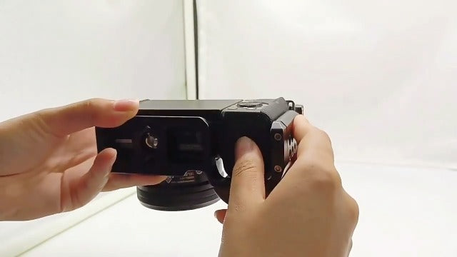 ZV-E10 Camera Cage with Wooden Handle -Clod Shoe and Locating Threaded Holes for Sony ZV-E10 Video Camera-A004