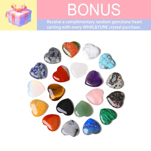 WHAL&YUNE Rose Quartz Amethyst Thumb Worry Stone for Anxiety, Healing Crystals Natural Oval Gemstone Meditation Reiki Balancing Accessories Gift for Stressed People- 1.8 inches