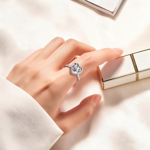 Tree of Life Heart Urn Ring for Ashes Cremation Memorial Band 7