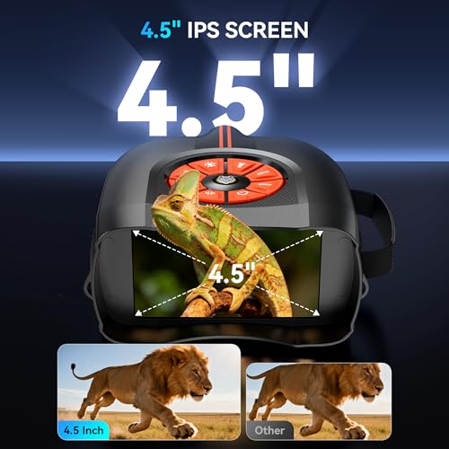 4K Night Vision Goggles for Adults: 4.5" IPS Screen Binoculars with 10X Zoom - Gifts for Men Dad Husband Boy Friend - 2624FT Digital Infrared Binocular for Camping Wildlife - Tech Gadgets Telescope
