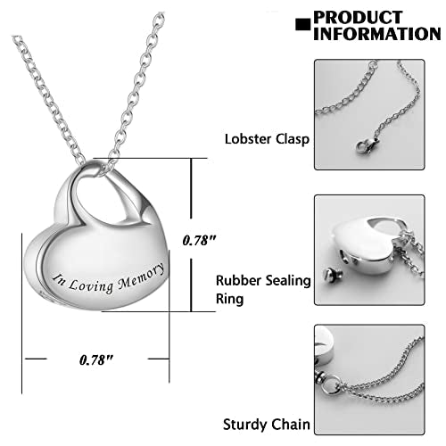 Decor Urns 3 Pack Cremation Jewelry for Ashes Heart Urn Necklaces for Ashes, Urn Locket for Ashes Memorial Urn Jewelry Waterproof Keepsake Pendant with Funnel Kit & Bag