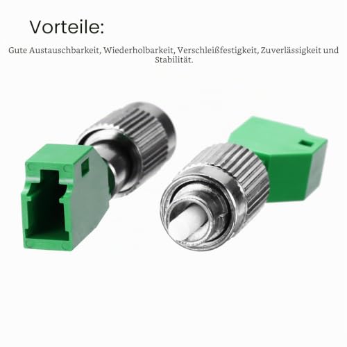 QUARKZMAN Fibre Optic Adapter FC/UPC Male to LC/APC Female Pack of 2 | Coupling single-mode unidirectional plug for optical cables