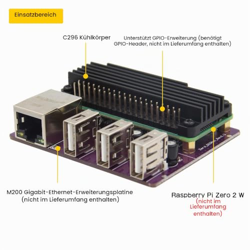 Geekworm Raspberry Pi Zero 2W Aluminum Heatsink Cooler (C296) | 10mm height, passive cooling