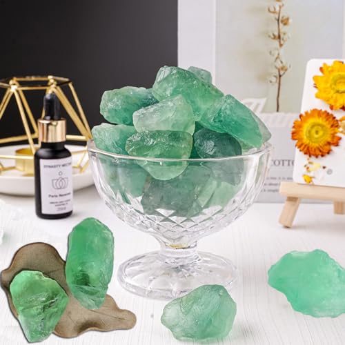 Erliway 1 Pc 0.15-0.22 lb Green Fluorite Raw Stone for Tumbling, 2-3''