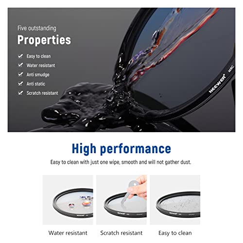Neewer 77mm Polarizing Filter 30 Layer Multi Resistant Nano Coatings Circular Polarising Filter(CPL) Reduce Glare/Enhance Contrast/Ultra Slim/Reduces Reflection/HD Optical Glass Polarizer Filter