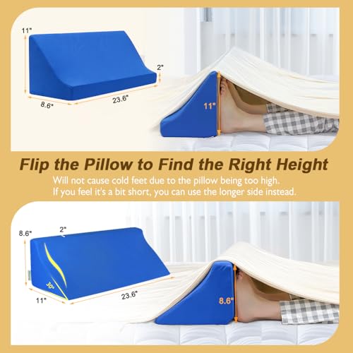 Blanket Lifter for Feet-Sheet Lifters for Foot of Bed Blanket Elevation Wedge Foot Cradle Tent Sleep Support Raiser Supplies Foam Block Toes Pain Leg Knee Ankle Post Surgery Recovery Bule