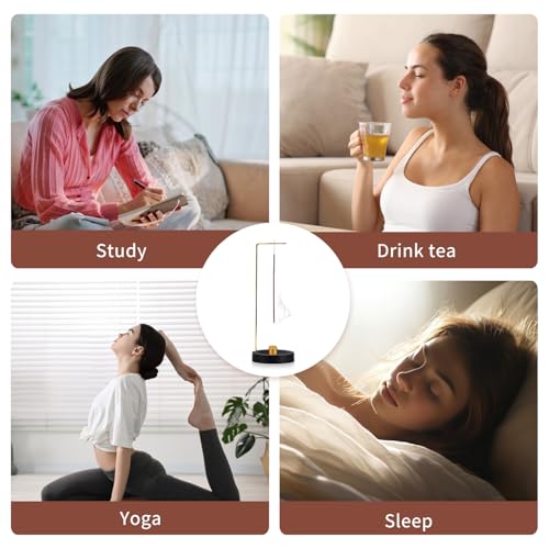2-in-1 Wooden Incense Stick Holder with Cone Spool, Upside Down Incense Holder for Sticks, Home Yoga Meditation Spa Decoration Accessories