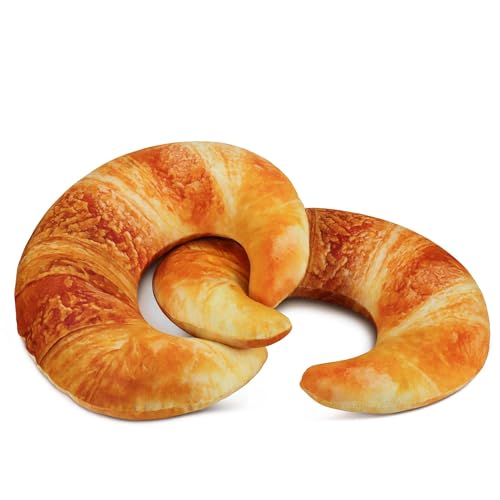 Goetland Croissant Pillow U Shpae Neck Pillow Bread Pillow Sofa Cushion Back Cushion for Kids Traveling Living Room Home Decor