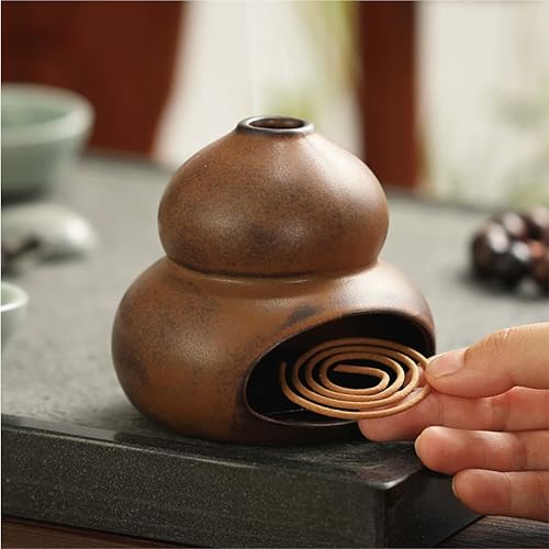 Gourd Incense Burner - Elegant Ceramic Smudge Bowl & Sage Holder for Spiritual Space Cleansing, Focused Meditation, Yoga Practice and Peaceful Home Ambiance gourd
