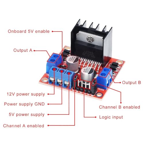 DollaTek Mini Stepper Motor Drive Controller Board Module L298N Double H-Bridge DC Stepper for Arduino Smart Car Robot