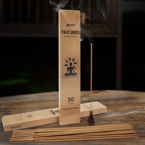 Palo Santo Incense Sticks (30 Sticks), 100% Natural sustainably harvested Peruvian Palo Santo, Suitable for Meditation, Relaxation, and Spiritual Purification