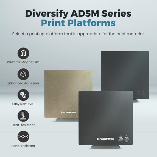 FLASHFORGE AD5M (Pro)/ AD5X 3D Printer PEI Painting Sheet, Original Magnetic Flexible Dual-Texture PEI Coating Plate for PLA/PETG/TPU/PLA-CF/PETG-CF Printing Dual-Texture PEI Plate