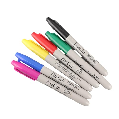 Acouto 6 Piece Set Piercing Skin Marker Pen Permanent Makeup Body Art Beauty Tool Skin Pens 6 Piece Set Skin Pen Sk The Can Tattoo Ink