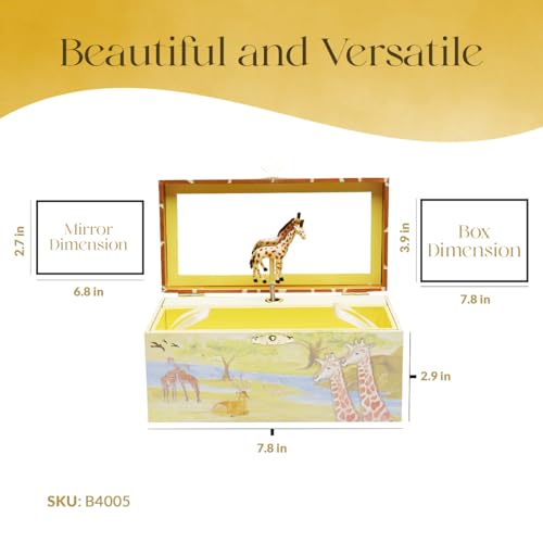 Enchantmints Giraffe Musical Jewelry Box Giraffe Spins to Around the World in 80 Days Treasure Storage