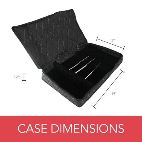 LAMINET Quilted Dinnerware Storage Case (Flatware, Black A) Flatware