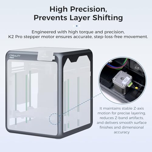 Creality Official K2/K2 Pro Z-Axis Stepper Motor 42-48, Original K2 Stepper Motor, High Torque 1.8° Step Angle, K2 Pro Z Axis Upgrade Motor for Creality K2/K2 Pro 3D Printer Accessory