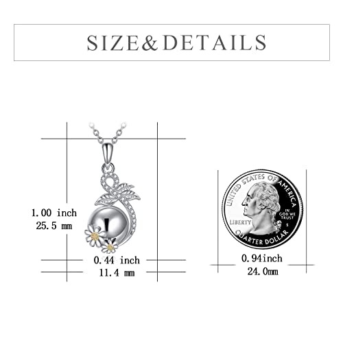 POPLYKE Urn Necklaces for Ashes Sterling Silver Filigree Cremation Urn Necklaces Memorial Keepsake Jewellery with Filling Tool Daisy