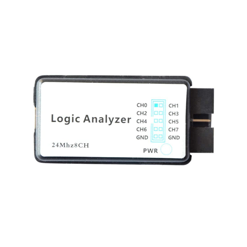 HiLetgo USB Logic Analyzer Device with EMI Ferrite Ring USB Cable 24MHz 8CH 24MHz 8 Channel UART IIC SPI Debug (Pack of 2) Small (Pack of 2)